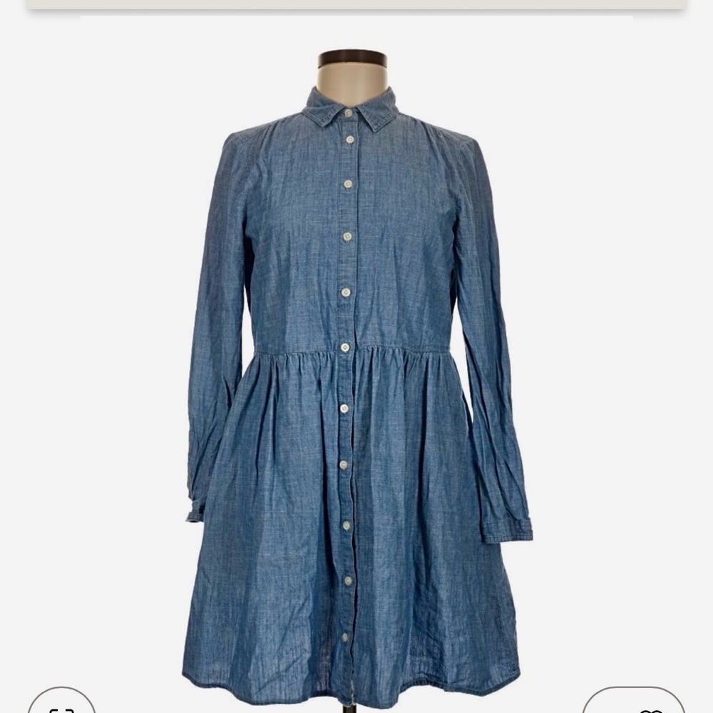 J. Crew Long Sleeve Chambray Dress